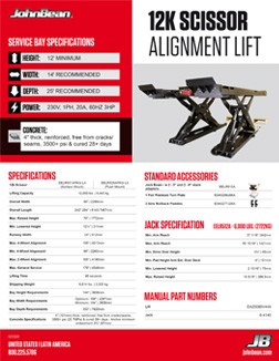 12k Scissor Lift Cut Sheet